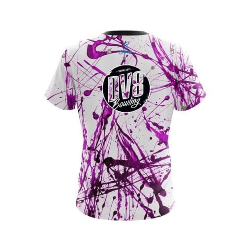 DV8 Purple Paint Splash CoolWick Bowling Jersey - Image 2