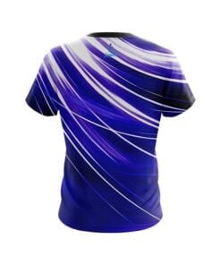 Alternative view of Plain Deep Blue Stripes CoolWick Bowling Jersey