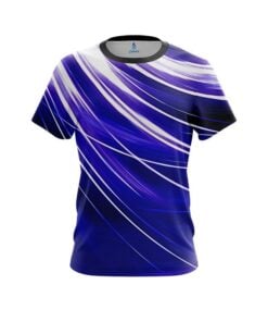 Plain Deep Blue Stripes CoolWick Bowling Jersey