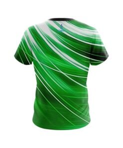Alternative view of Plain Deep Green Stripes CoolWick Bowling Jersey