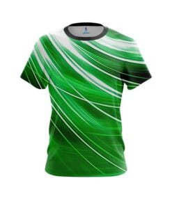 Plain Deep Green Stripes CoolWick Bowling Jersey