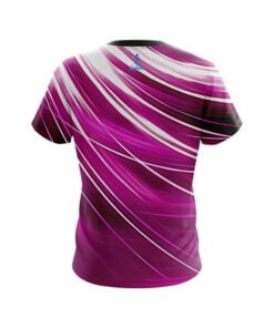 Alternative view of Plain Deep Pink Stripes CoolWick Bowling Jersey