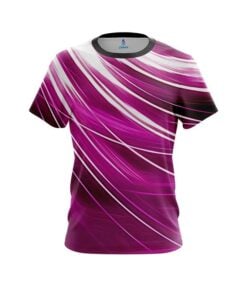 Plain Deep Pink Stripes CoolWick Bowling Jersey