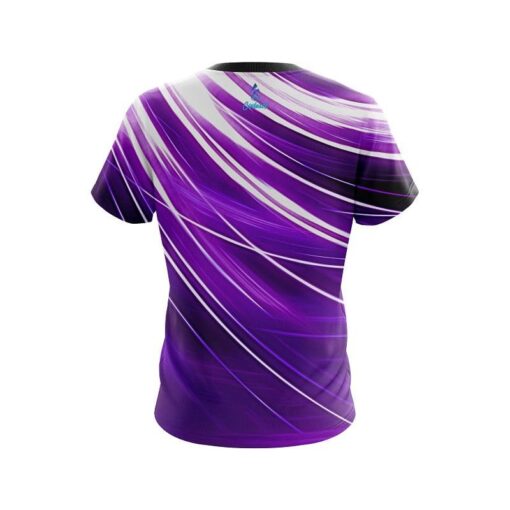 Plain Deep Purple Stripes CoolWick Bowling Jersey - Image 2