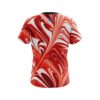 Plain Deep Red Liquid Swirls CoolWick Bowling Jersey - Image 2