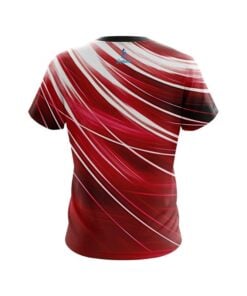 Alternative view of Plain Deep Red Stripes CoolWick Bowling Jersey