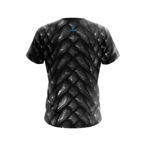 Plain Black Dragon Scales CoolWick Bowling Jersey - Image 2