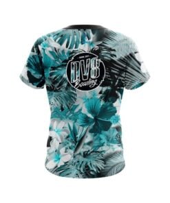 Alternative view of DV8 Aqua Tropical Leafs Effect CoolWick Bowling Jersey