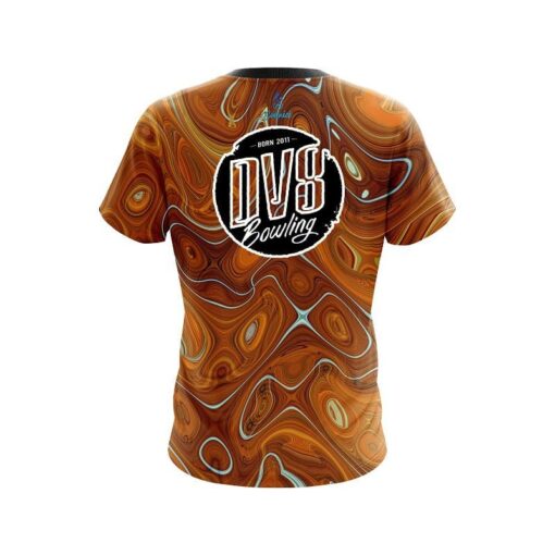DV8 Psychedelic Orange Flow CoolWick Bowling Jersey - Image 2