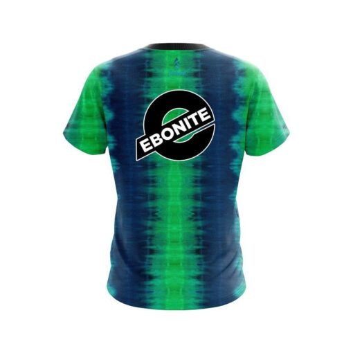 Ebonite Blue And Green Tie Dye CoolWick Bowling Jersey - Image 2
