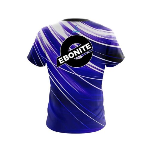 Ebonite Deep Blue Stripes CoolWick Bowling Jersey - Image 2