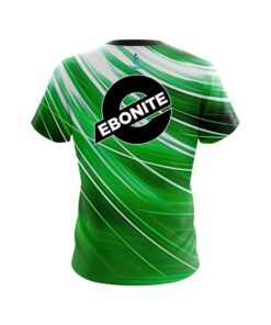 Alternative view of Ebonite Deep Green Stripes CoolWick Bowling Jersey