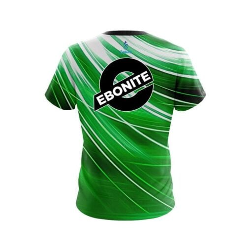 Ebonite Deep Green Stripes CoolWick Bowling Jersey - Image 2