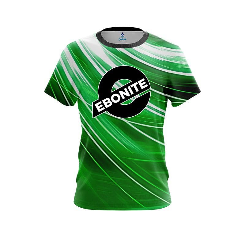 Ebonite Deep Green Stripes CoolWick Bowling Jersey