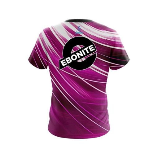 Ebonite Deep Pink Stripes CoolWick Bowling Jersey - Image 2