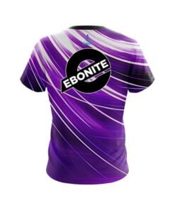 Alternative view of Ebonite Deep Purple Stripes CoolWick Bowling Jersey
