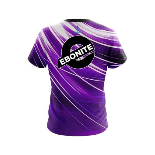 Ebonite Deep Purple Stripes CoolWick Bowling Jersey - Image 2
