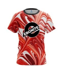 Ebonite Deep Red And White Liquid Swirls CoolWick Bowling Jersey