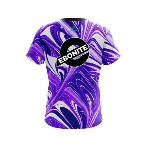 Ebonite Purple And White Liquid Swirls CoolWick Bowling Jersey - Image 2