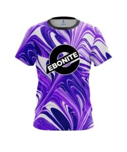 Ebonite Purple And White Liquid Swirls CoolWick Bowling Jersey