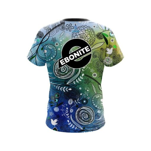 Ebonite Watercolor Floral Art CoolWick Bowling Jersey - Image 2