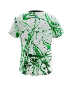 Alternative view of Plain Green Paint Splash CoolWick Bowling Jersey
