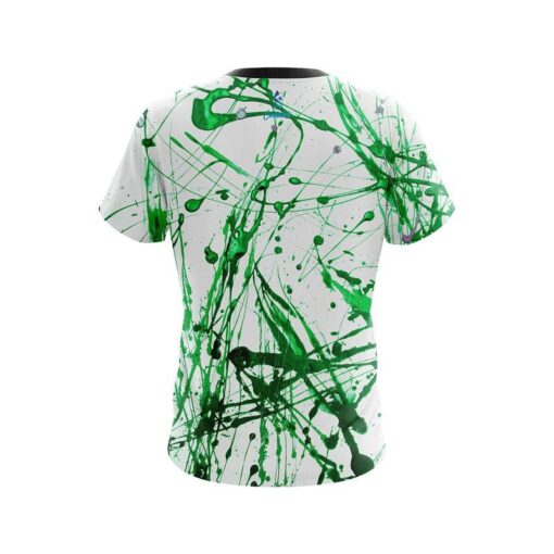 Plain Green Paint Splash CoolWick Bowling Jersey - Image 2