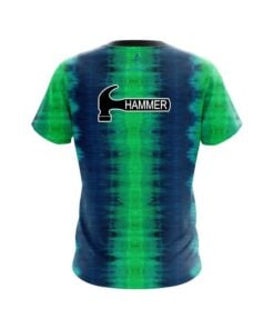 Alternative view of Hammer Blue And Green Tie Dye CoolWick Bowling Jersey