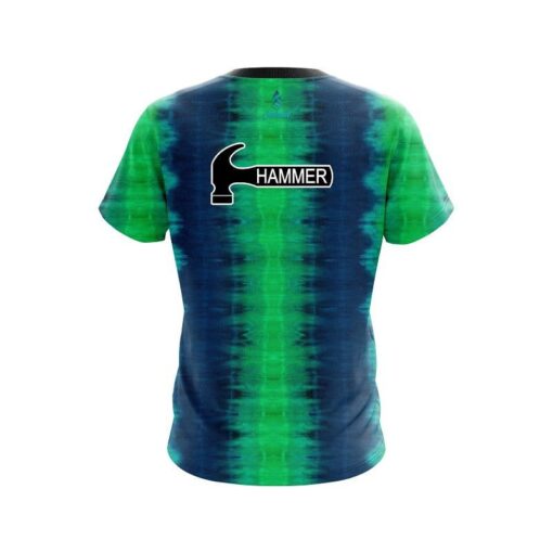 Hammer Blue And Green Tie Dye CoolWick Bowling Jersey - Image 2
