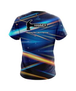 Alternative view of Hammer Blue Futuristic Rays CoolWick Bowling Jersey