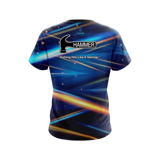 Hammer Blue Futuristic Rays CoolWick Bowling Jersey - Image 2