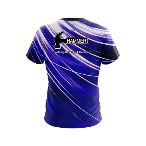 Hammer Deep Blue Stripes CoolWick Bowling Jersey - Image 2