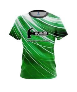 Hammer Deep Green Stripes CoolWick Bowling Jersey