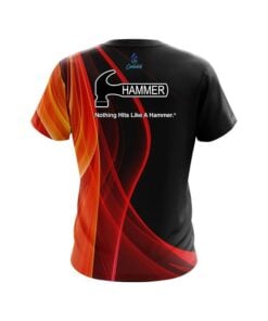 Alternative view of Hammer Deep Orange Curve CoolWick Bowling Jersey