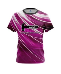 Hammer Deep Pink Stripes CoolWick Bowling Jersey