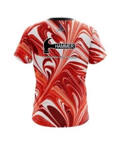 Alternative view of Hammer Deep Red And White Liquid Swirls CoolWick Bowling Jersey