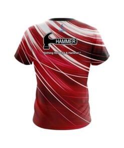 Alternative view of Hammer Deep Red Stripes CoolWick Bowling Jersey