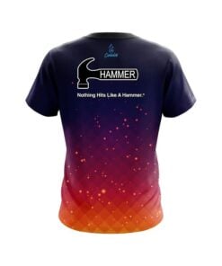 Alternative view of Hammer Orange And Pink Fire Sparks CoolWick Bowling Jersey