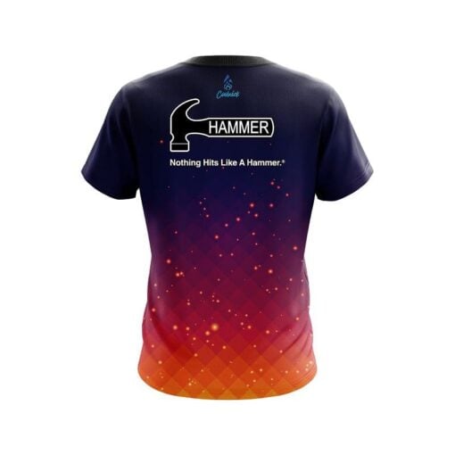 Hammer Orange And Pink Fire Sparks CoolWick Bowling Jersey - Image 2