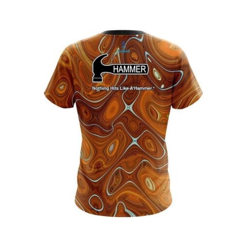 Hammer Psychedelic Orange Flow CoolWick Bowling Jersey - Image 2