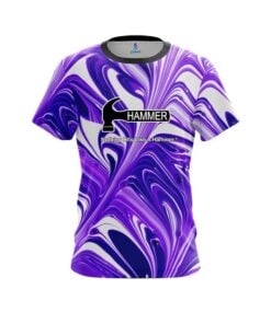 Hammer Purple And White Liquid Swirls CoolWick Bowling Jersey