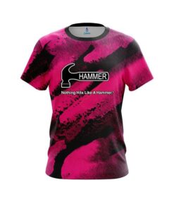 Hammer Solid Pink Grunge CoolWick Bowling Jersey