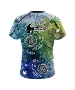 Alternative view of Hammer Watercolor Floral Art CoolWick Bowling Jersey