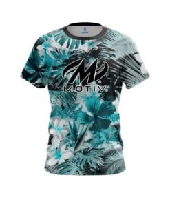 Motiv Aqua Tropical Leafs Effect CoolWick Bowling Jersey