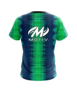Alternative view of Motiv Blue And Green Tie Dye CoolWick Bowling Jersey