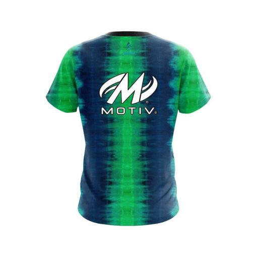 Motiv Blue And Green Tie Dye CoolWick Bowling Jersey - Image 2