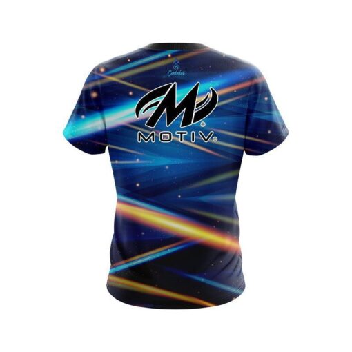Motiv Blue Futuristic Rays CoolWick Bowling Jersey - Image 2