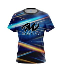 Motiv Blue Futuristic Rays CoolWick Bowling Jersey