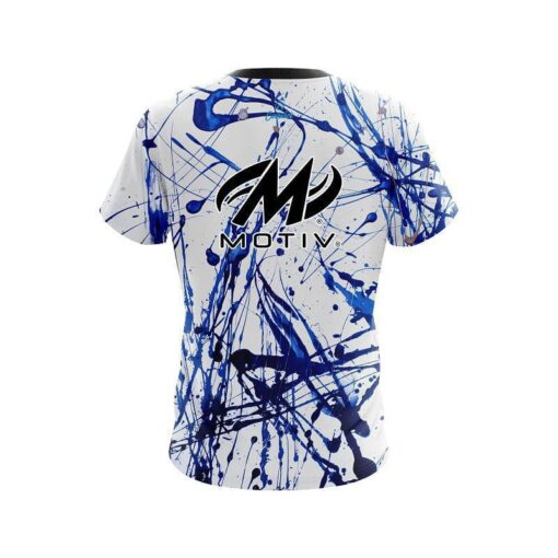 Motiv Blue Paint Splash CoolWick Bowling Jersey - Image 2