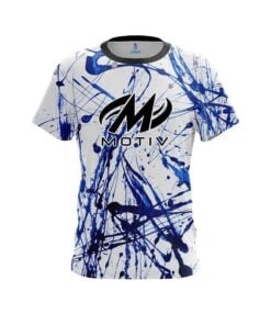 Motiv Blue Paint Splash CoolWick Bowling Jersey